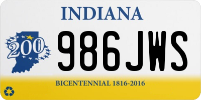 IN license plate 986JWS