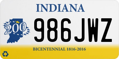 IN license plate 986JWZ