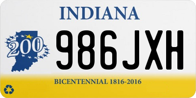 IN license plate 986JXH