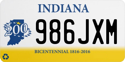IN license plate 986JXM