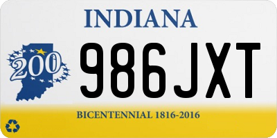 IN license plate 986JXT