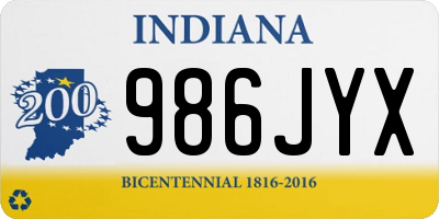 IN license plate 986JYX