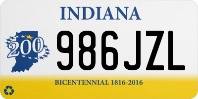 IN license plate 986JZL