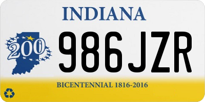 IN license plate 986JZR