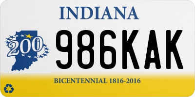 IN license plate 986KAK