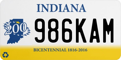 IN license plate 986KAM