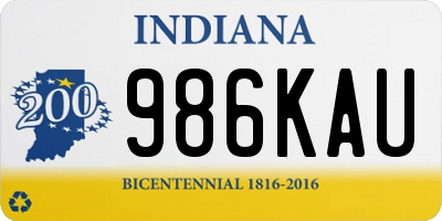 IN license plate 986KAU