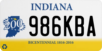 IN license plate 986KBA