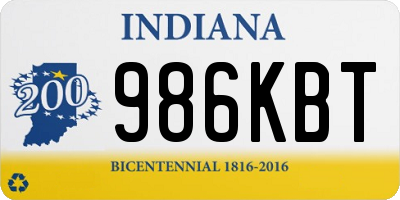 IN license plate 986KBT