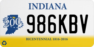 IN license plate 986KBV