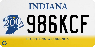 IN license plate 986KCF