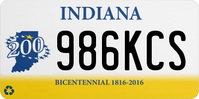 IN license plate 986KCS