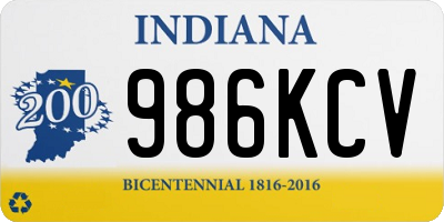 IN license plate 986KCV