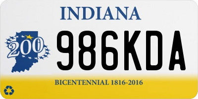 IN license plate 986KDA