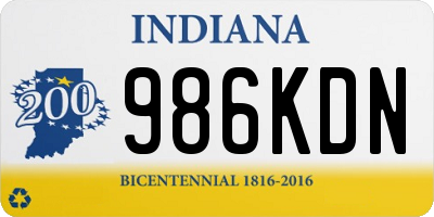 IN license plate 986KDN