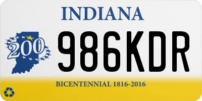 IN license plate 986KDR