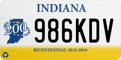 IN license plate 986KDV