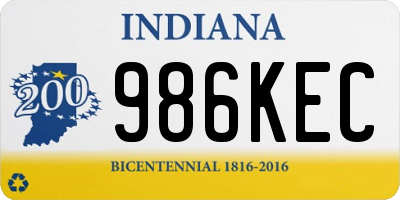 IN license plate 986KEC