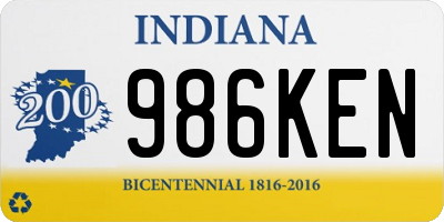 IN license plate 986KEN