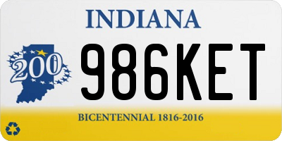 IN license plate 986KET