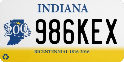 IN license plate 986KEX