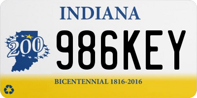 IN license plate 986KEY