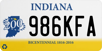 IN license plate 986KFA