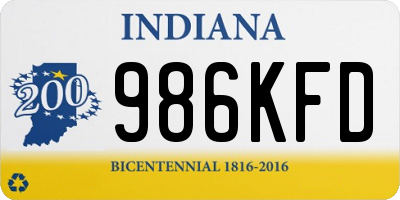 IN license plate 986KFD