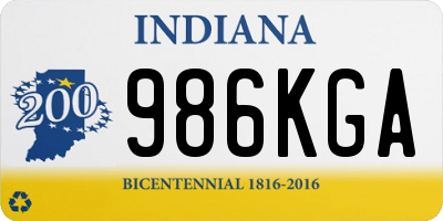 IN license plate 986KGA