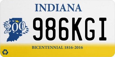 IN license plate 986KGI