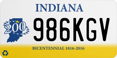 IN license plate 986KGV