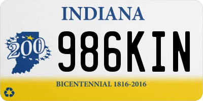 IN license plate 986KIN