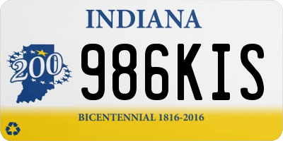 IN license plate 986KIS