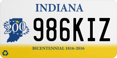 IN license plate 986KIZ