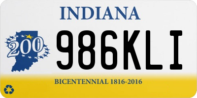 IN license plate 986KLI