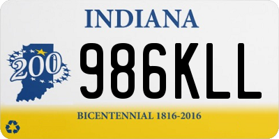 IN license plate 986KLL