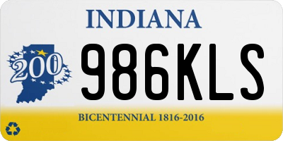 IN license plate 986KLS