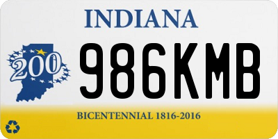 IN license plate 986KMB