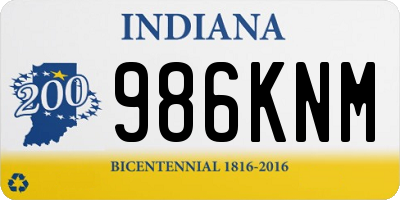 IN license plate 986KNM