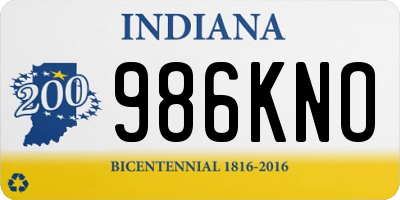 IN license plate 986KNO