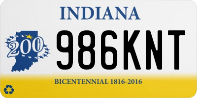 IN license plate 986KNT