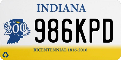 IN license plate 986KPD