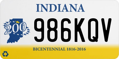 IN license plate 986KQV