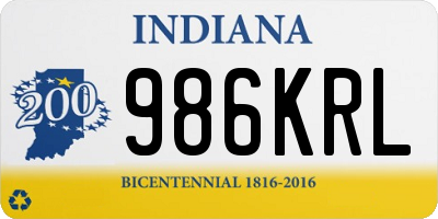 IN license plate 986KRL