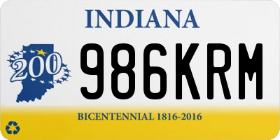 IN license plate 986KRM