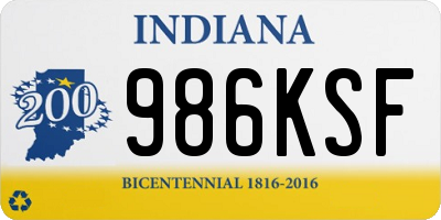 IN license plate 986KSF