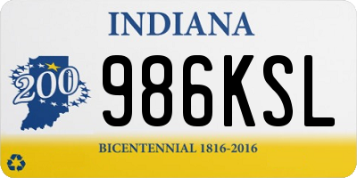 IN license plate 986KSL