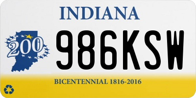 IN license plate 986KSW