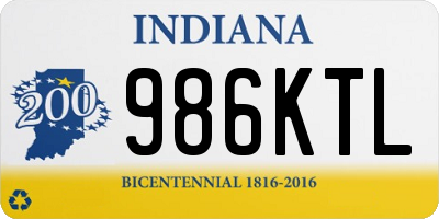 IN license plate 986KTL