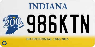 IN license plate 986KTN